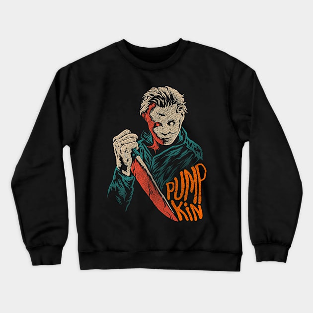 Killer pumpkin Halloween Crewneck Sweatshirt by terror machine std